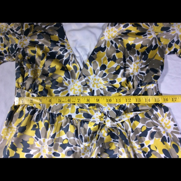 Banana Republic Yellow Floral Wrap Dress - Picture 5 of 8